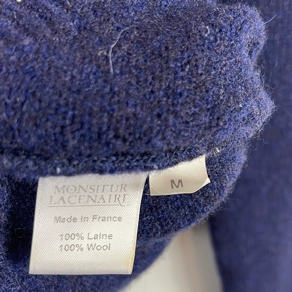 Monsieur Lacenaire mod 60’s grandpa cardigan sweater color block wool france M - Picture 11 of 16